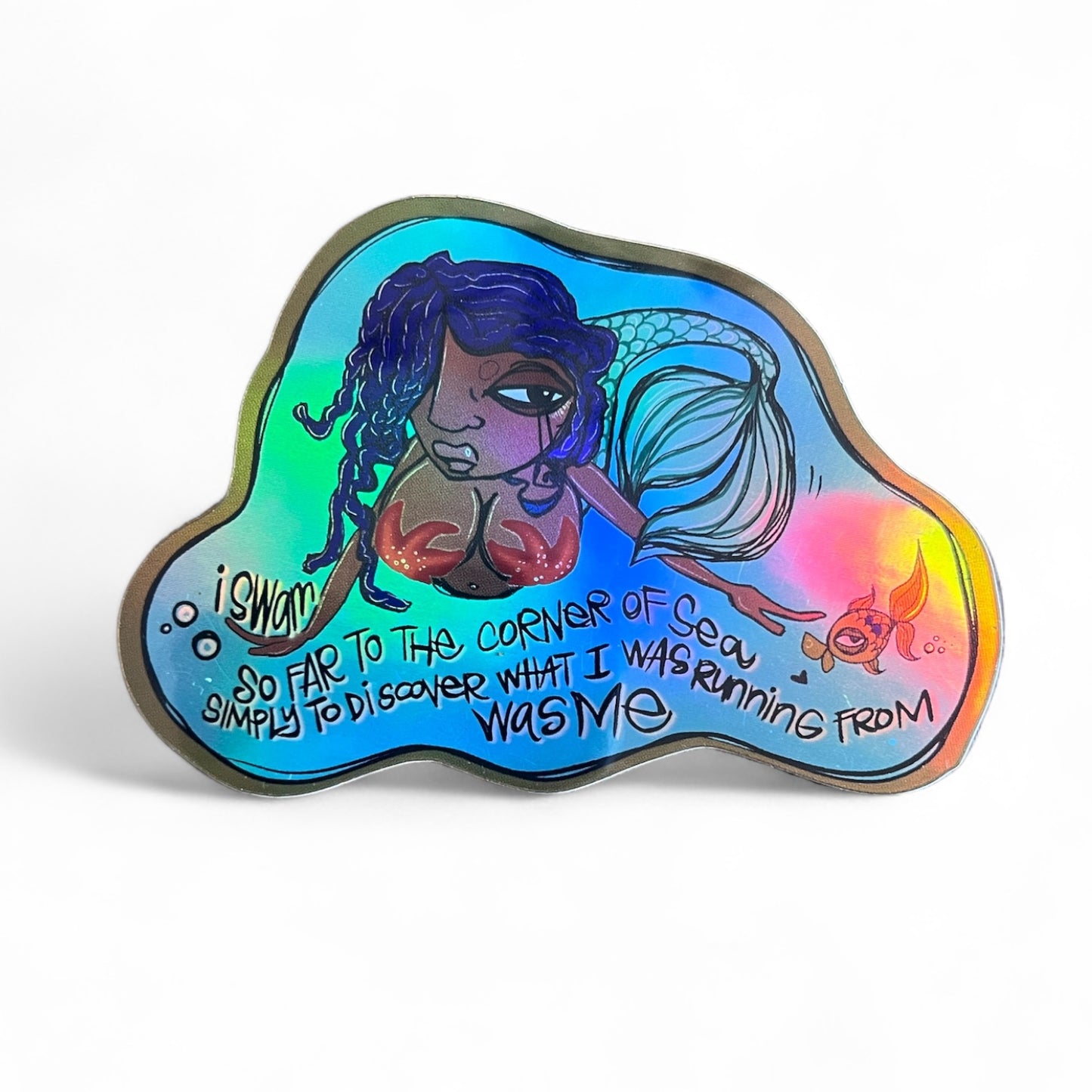 Starfish Mermaid Holographic Sticker