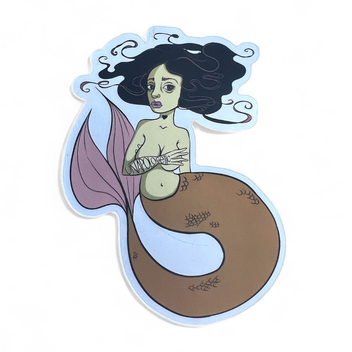 “Unapologetic Mermaid” Matte Mirror Sticker