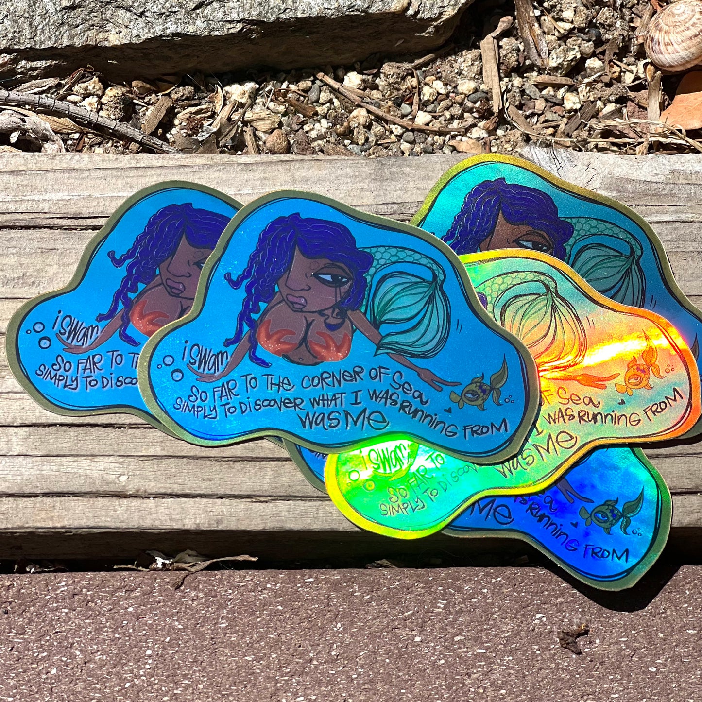 Starfish Mermaid Holographic Sticker