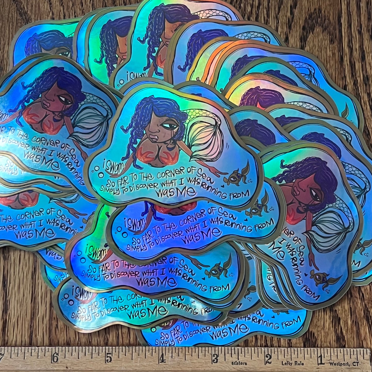 Starfish Mermaid Holographic Sticker