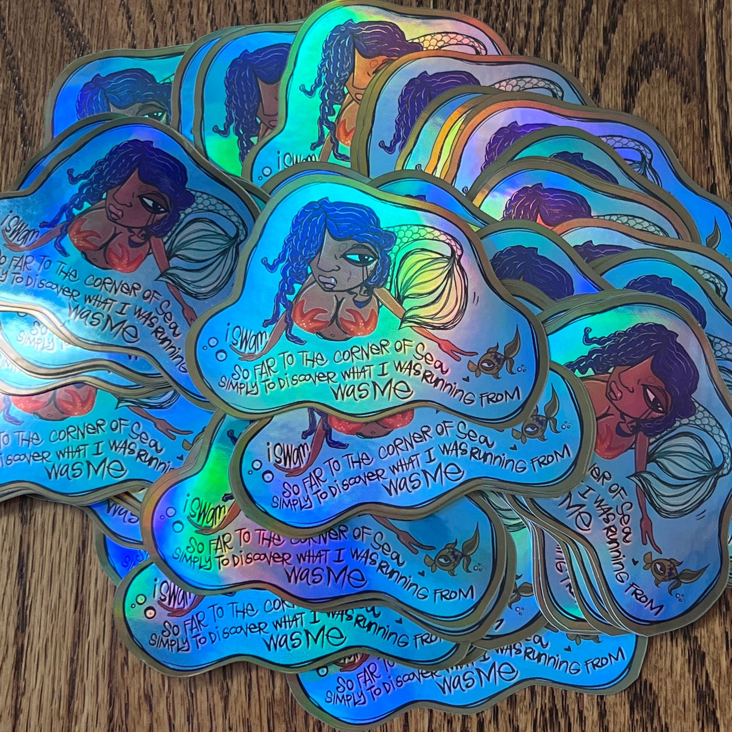 Starfish Mermaid Holographic Sticker