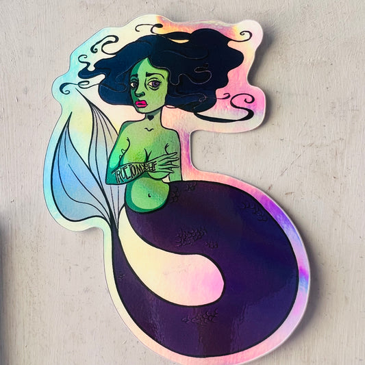 True to Myself Mermaid Holographic Sticker