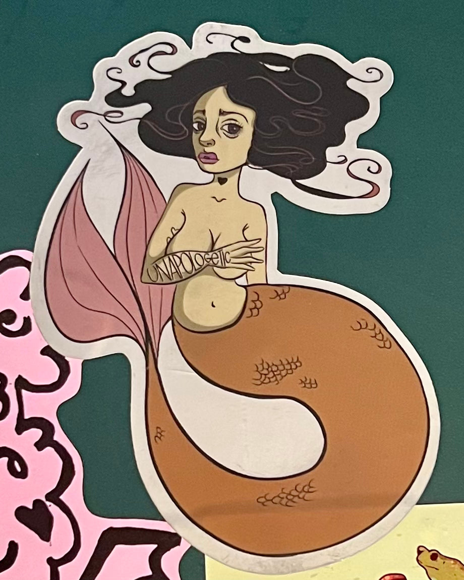 “Unapologetic Mermaid” Matte Mirror Sticker