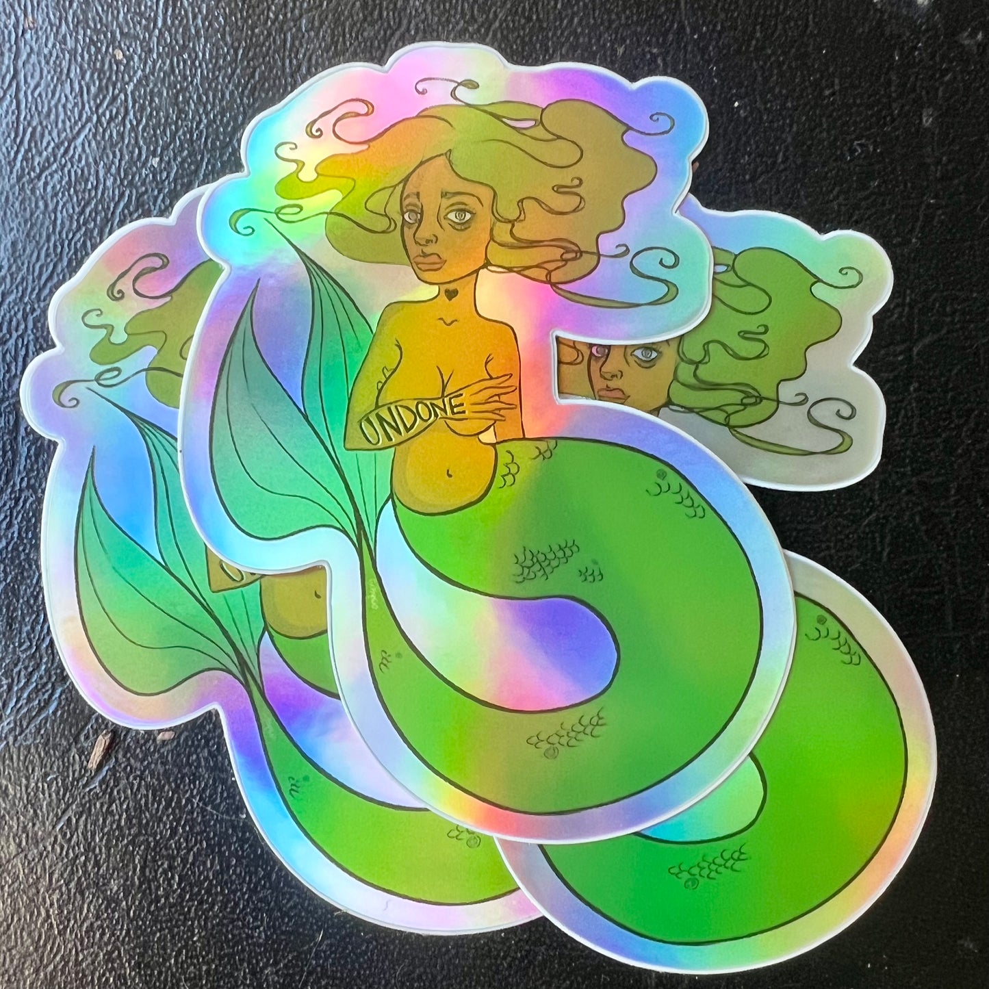 “Undone Mermaid” Holographic Sticker