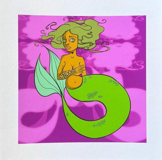 Undone Mermaid Remix Art Print